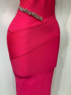 Women's Crystal Backless Bodycon Maxi Dress