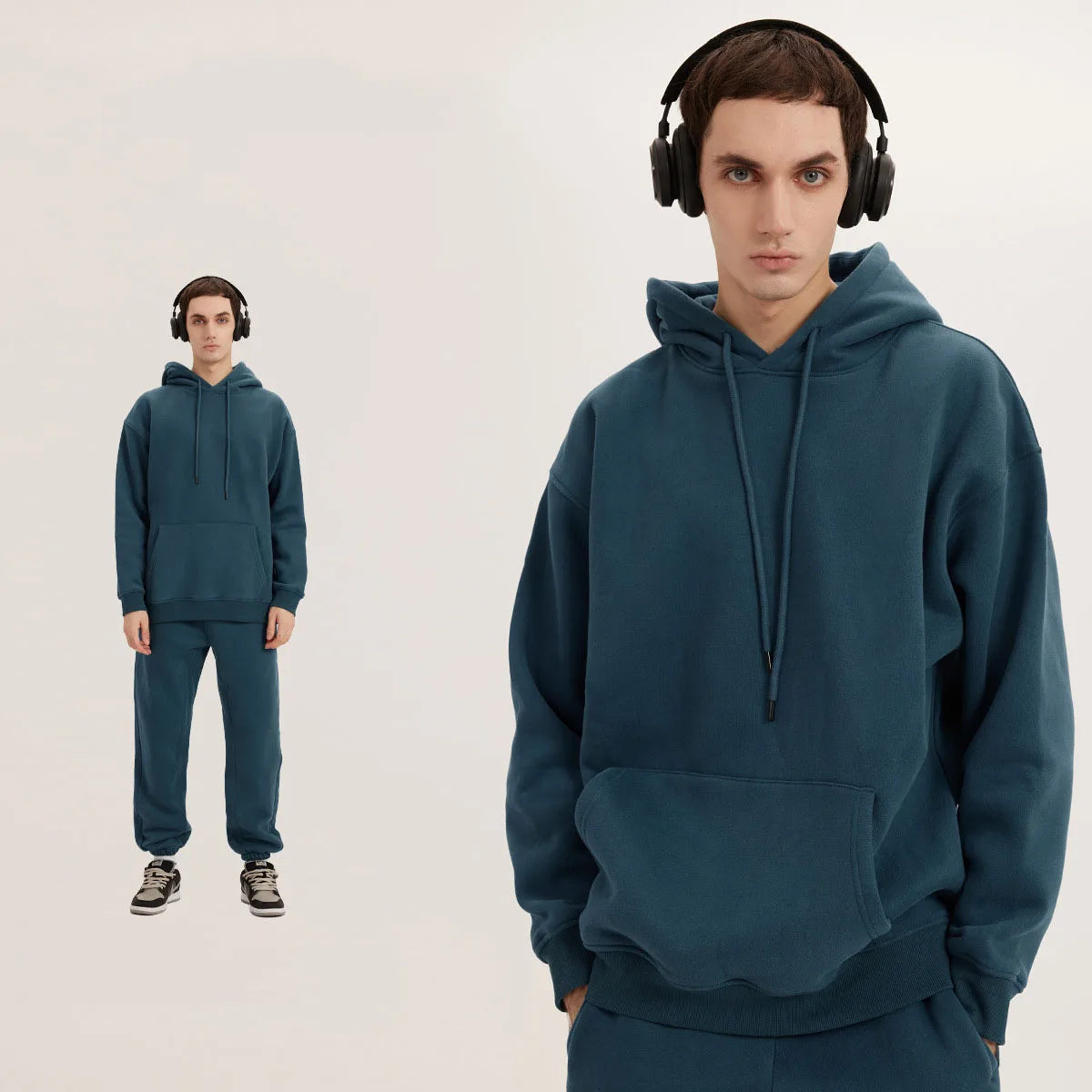 345 GSM Cotton-Blend Heavyweight Oversize Tracksuit Set - Hoodie & Sweatpants