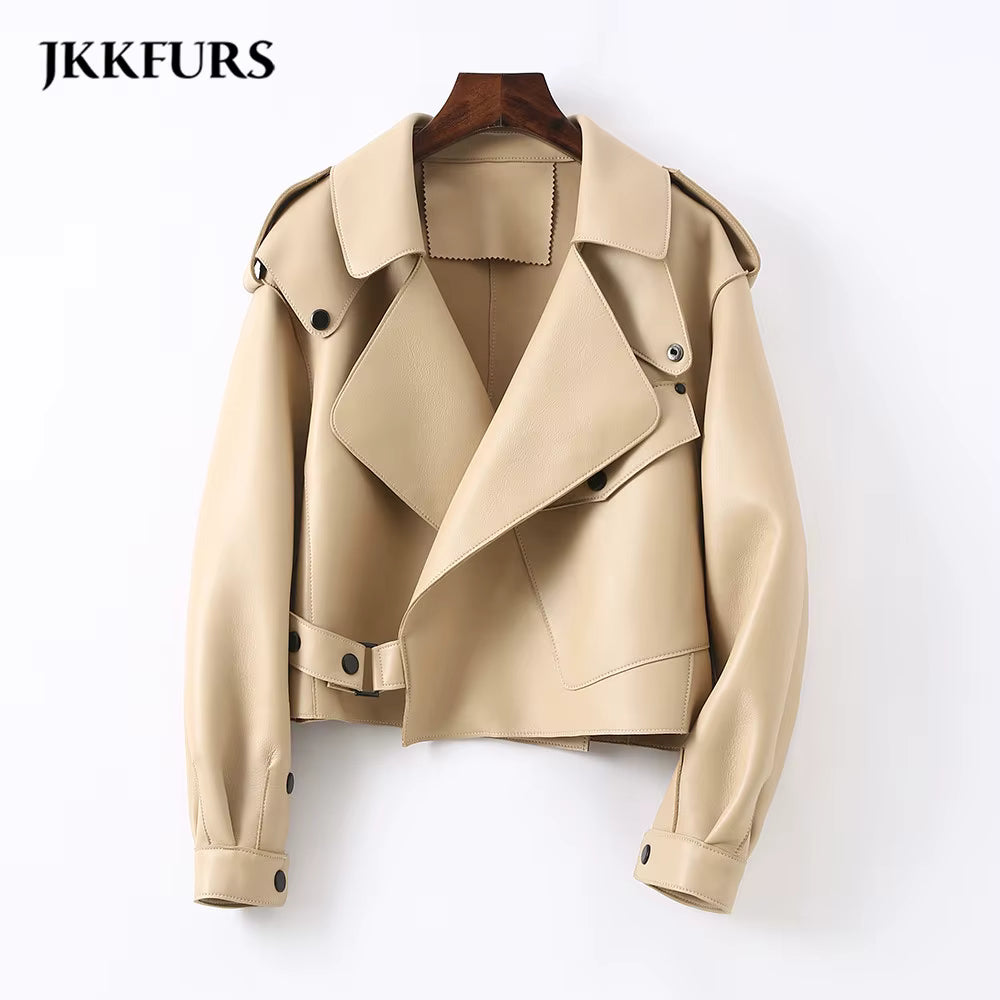 Sheepskin Leather Bomber Jacket - Windia