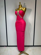 Women's Crystal Backless Bodycon Maxi Dress