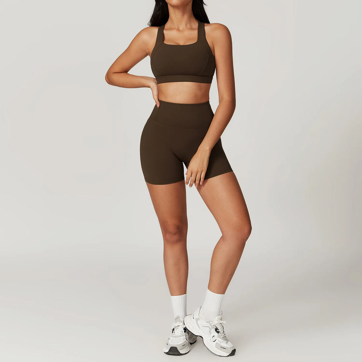Women's 2-Piece Yoga Set – High Waist Sports Bra & Shorts or Leggings | Quick-Dry Gym Fitness Set