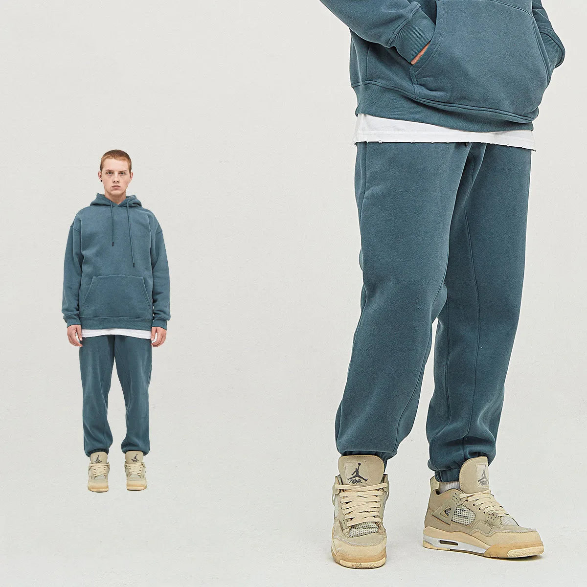 345 GSM Cotton-Blend Heavyweight Oversize Tracksuit Set - Hoodie & Sweatpants