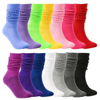 Women's Crew Socks – Scrunch & Slouch Style with Grip | One Size