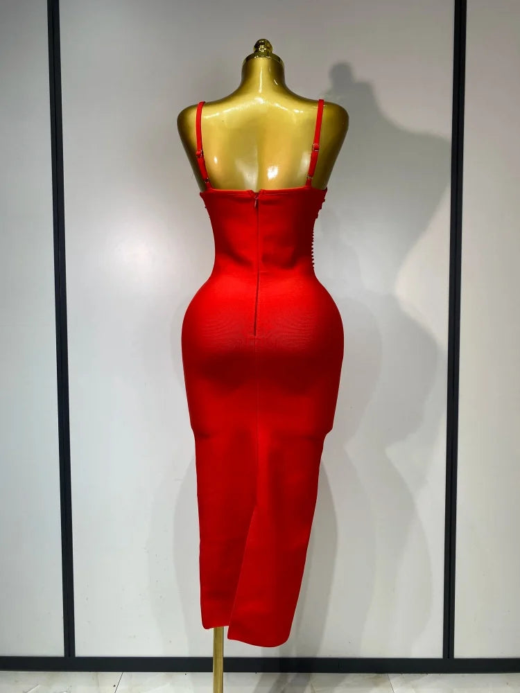 Backless V-Neck Bodycon Maxi Dress | Windia