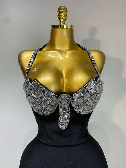 Black Embellished Bodycon Party Dress | Windia