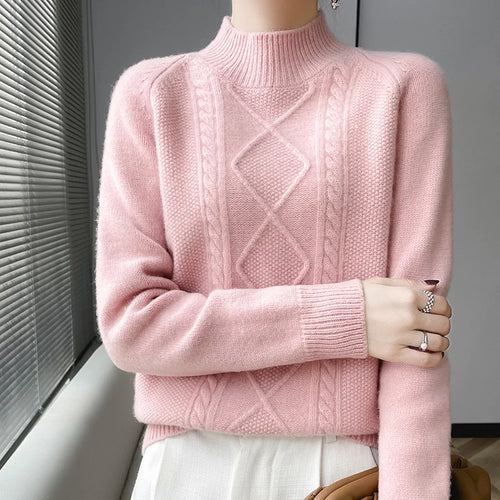 Women's Thick Wool Knit Sweater | Warm Winter Round-Neck Pullover