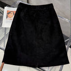 Women's Genuine Suede Leather Pencil Skirt | Windia