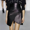 Real Sheepskin Leather Mini Skirt – Women's Black Zipper Slim Fit