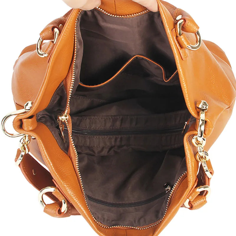 Leather Shoulder Tote Bag – Big Capacity Luxury Ladies Handbag