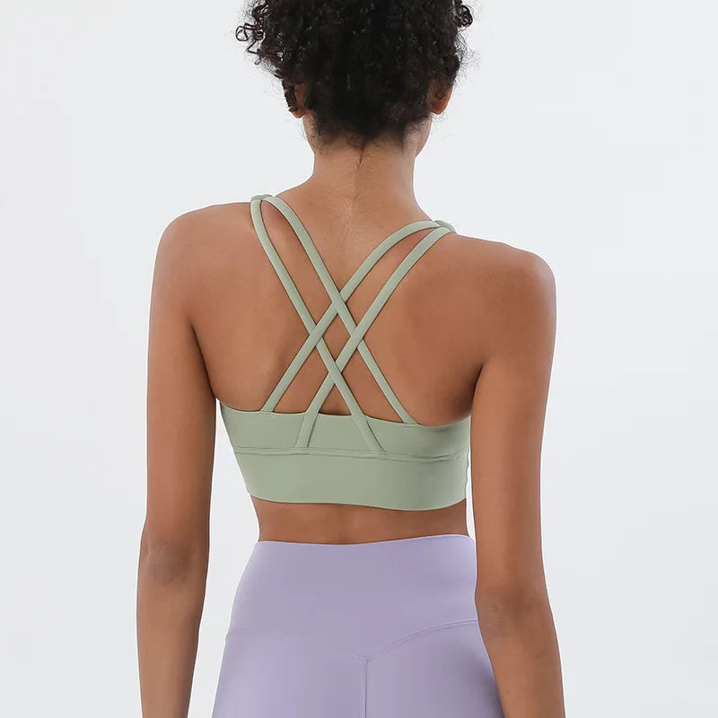 Women's Sports Bra – Padded Wireless High Support Yoga Gym Bra