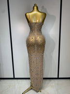 Rhinestone Mesh Evening Gown | Windia