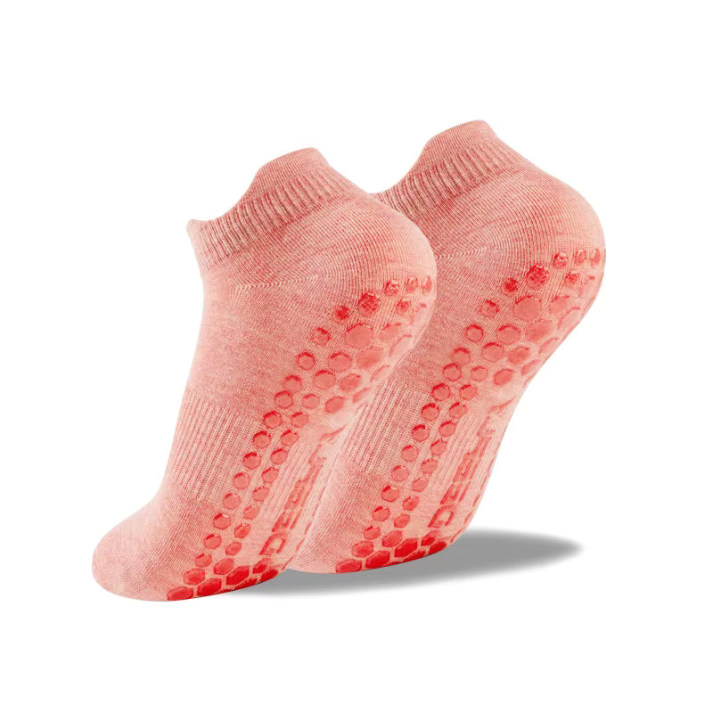 Women's Pink Ankle Grip Socks for Yoga, Pilates & Barre | Windia