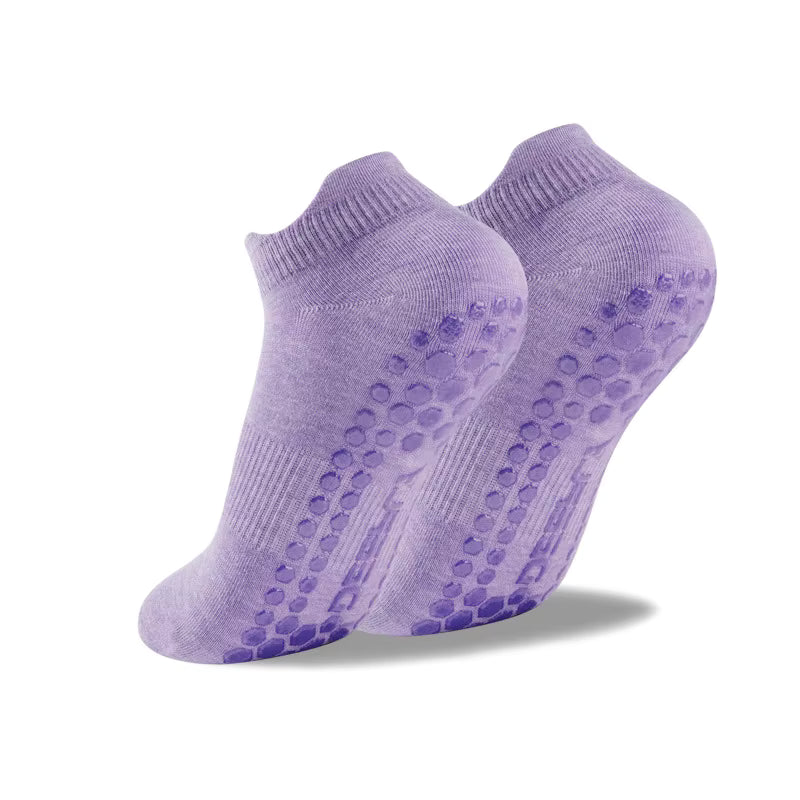 Women's Purple Ankle Grip Socks for Yoga, Pilates & Barre | Windia