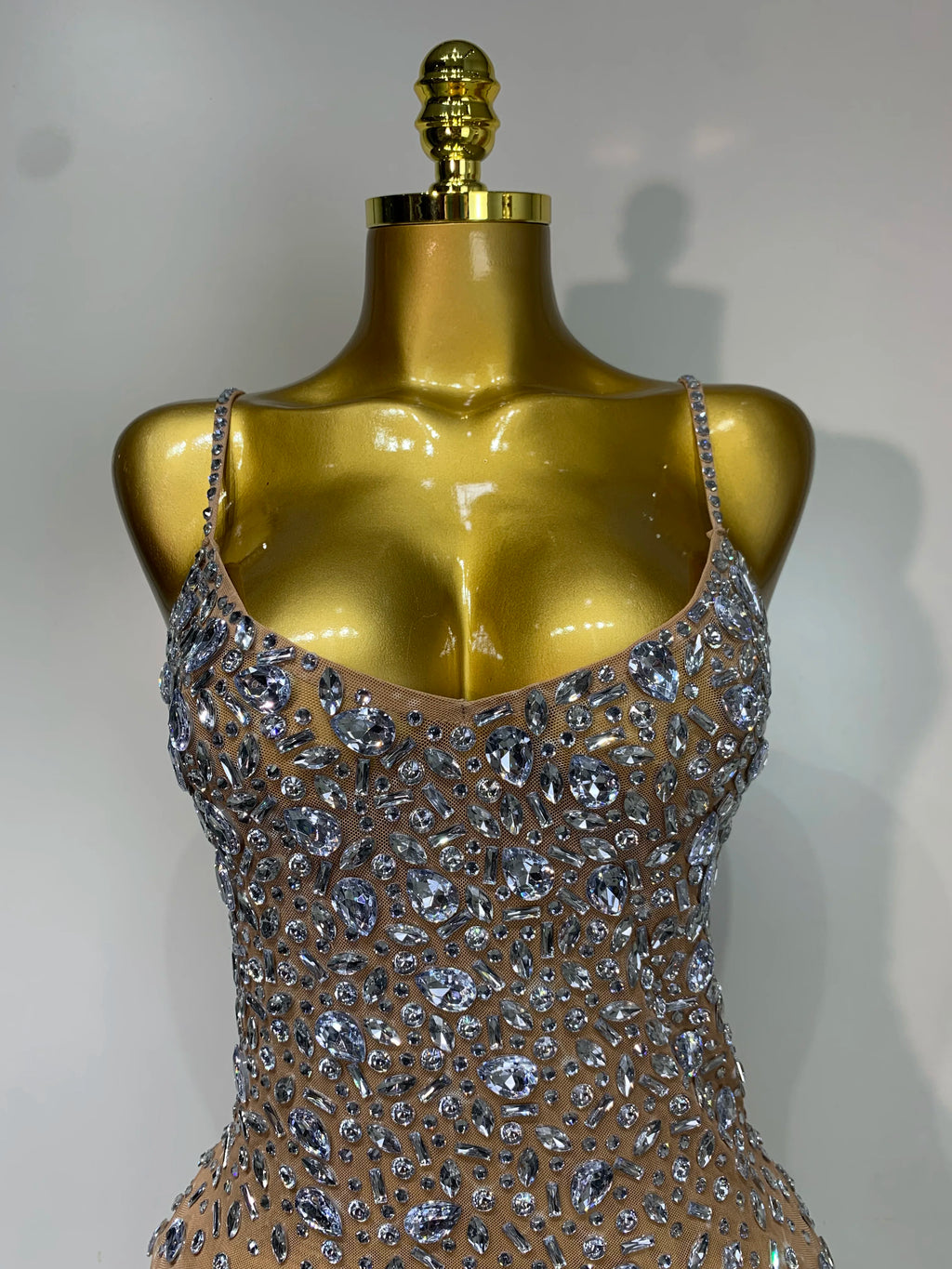 Rhinestone Mesh Evening Gown | Windia