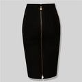 Women's High-Waist Stretch Midi Skirt
