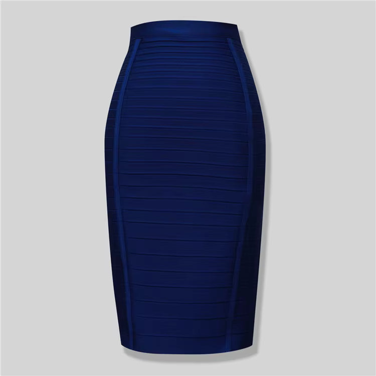 Women's High-Waist Stretch Midi Skirt
