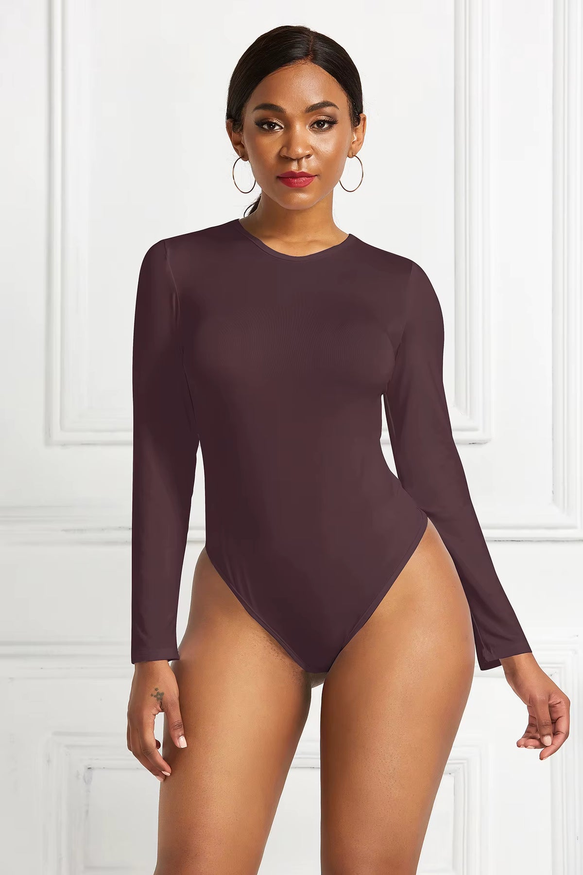Women's Long-Sleeve Bodycon Jumpsuit
