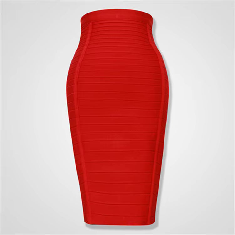 Women's High-Waist Stretch Midi Skirt