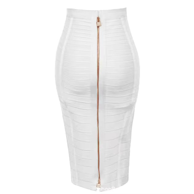 Women's High-Waist Stretch Midi Skirt