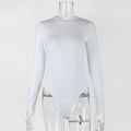 Women's Silk Bodysuit Long Sleeve Jumpsuit – Skinny Fit Romper
