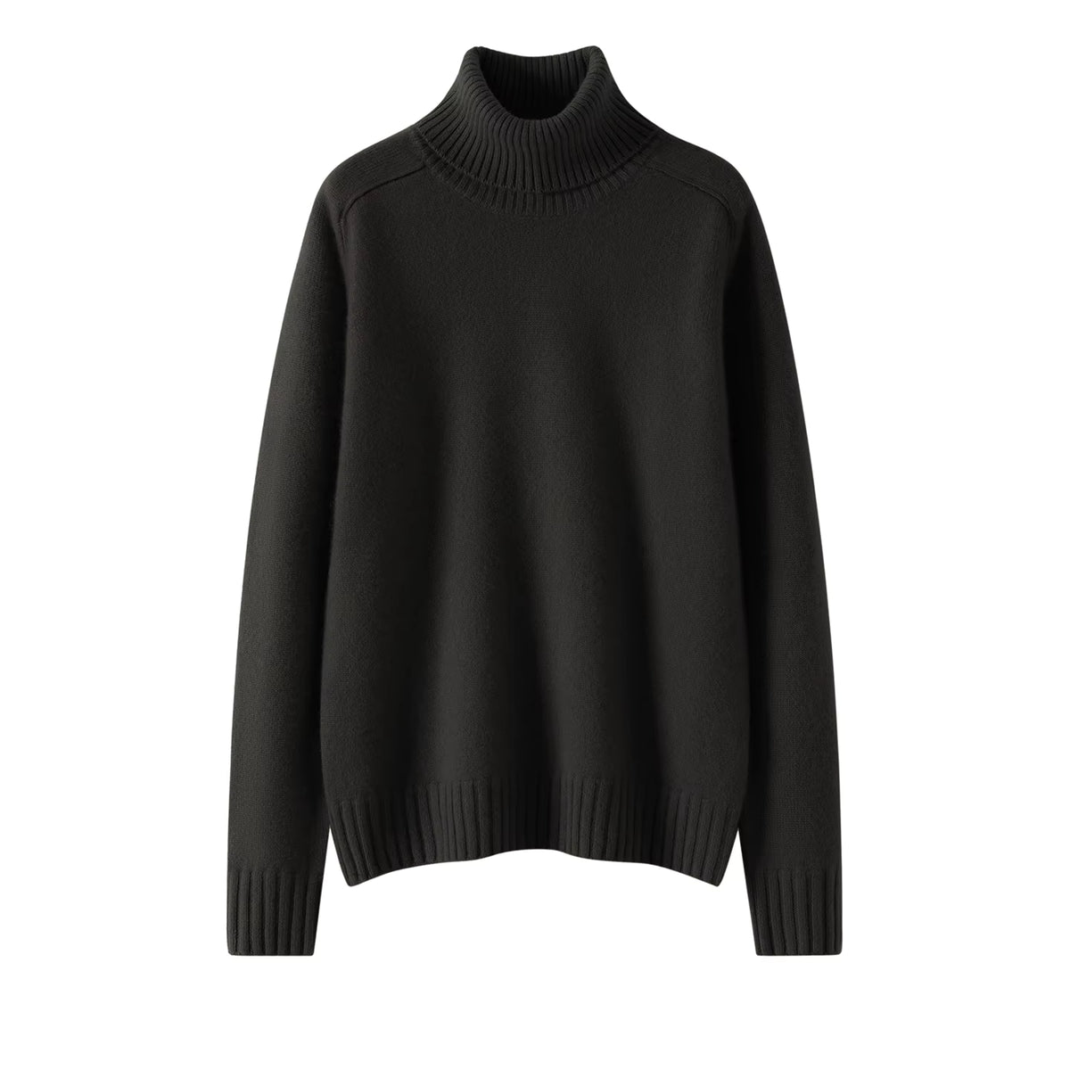 Women's 100% Cashmere Turn-Down Collar Sweater | Black | Windia