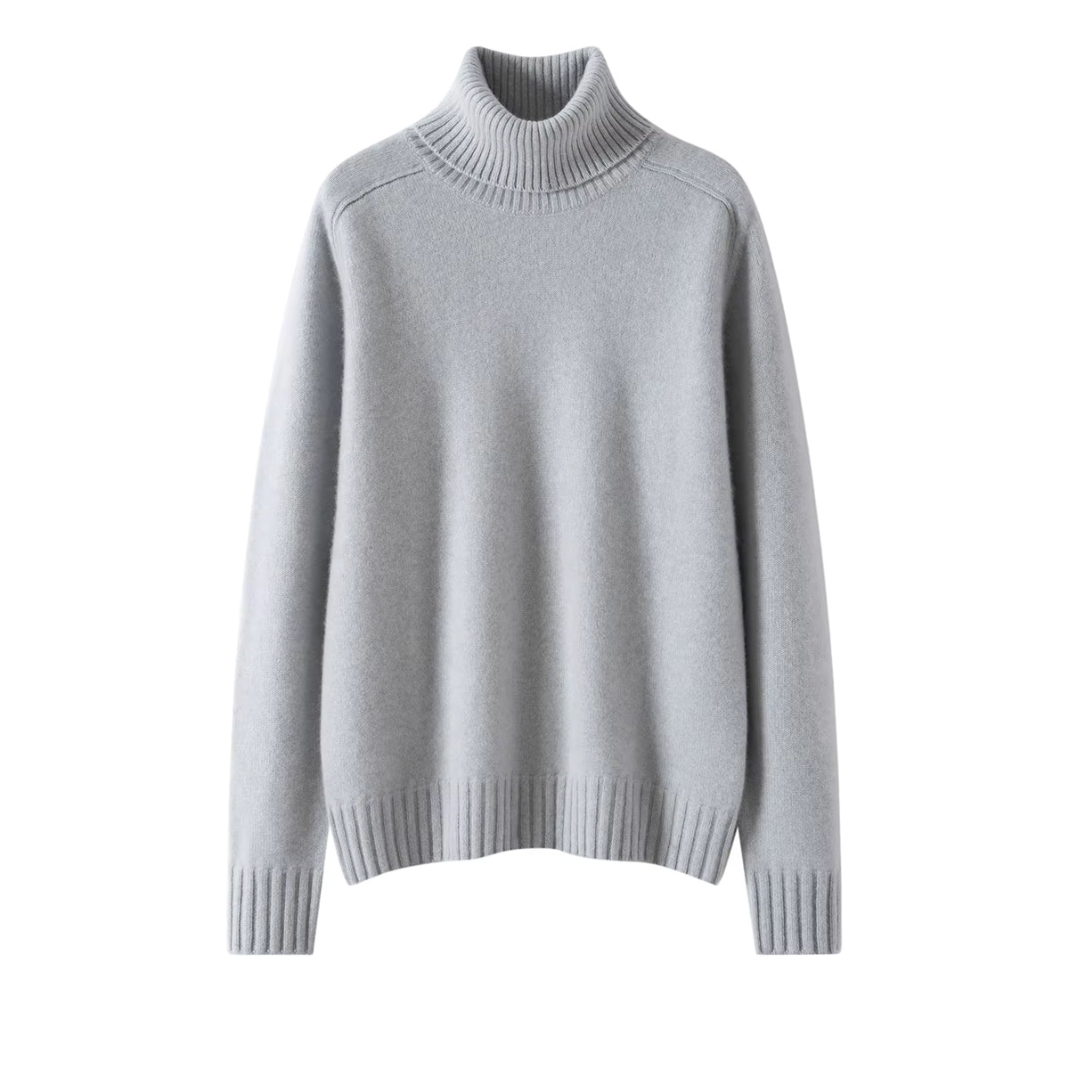 Women's 100% Cashmere Turn-Down Collar Sweater Blue-Gray| Windia
