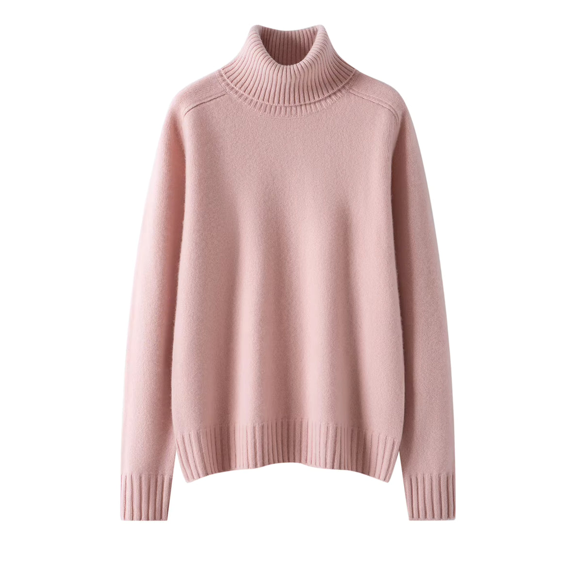 Women's 100% Cashmere Turn-Down Collar Sweater | Pink | Windia