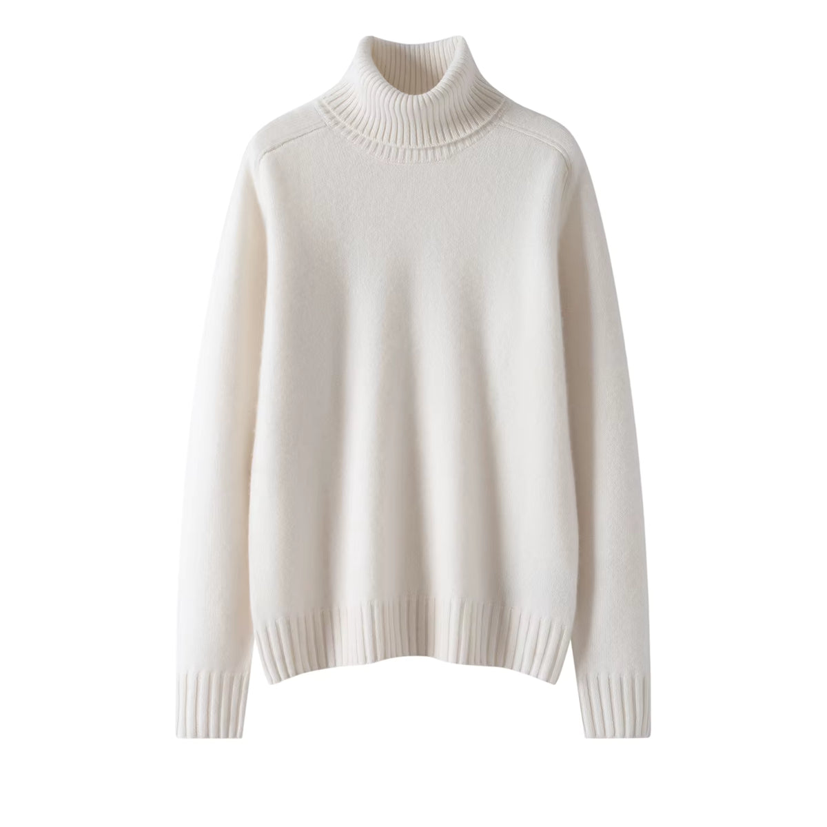 Women's 100% Cashmere Turn-Down Collar Sweater | White | Windia