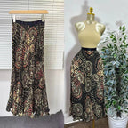 Elegant A-line Midi Skirt, High Waist & Pleats - Perfect for Day to Night! One Size Windia