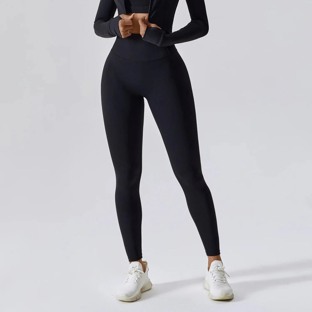 High Waist Scrunch Butt Yoga Leggings for Women – No Front Seam Workout Tights - Windia