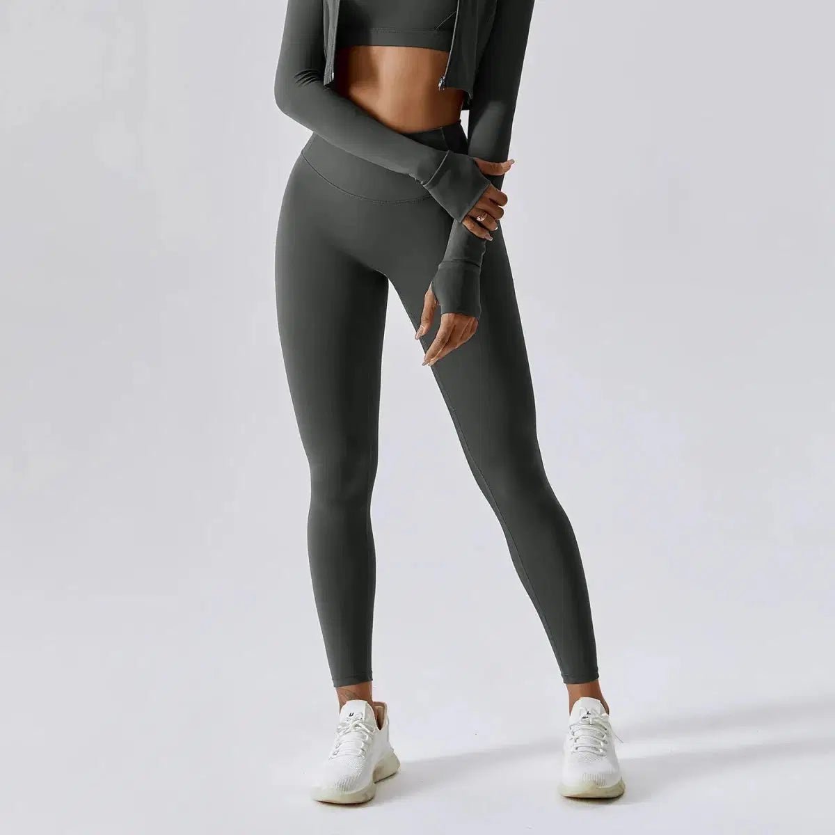 High Waist Scrunch Butt Yoga Leggings, No Front Seam Nylon Tights Black Windia