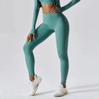 High Waist Scrunch Butt Yoga Leggings, No Front Seam Nylon Tights Black Windia