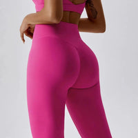 High Waist Scrunch Butt Yoga Leggings, No Front Seam Nylon Tights Black Windia