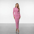 Hot Drilling Maxi Dress | Long Sleeve Party Dress for Women Black Windia