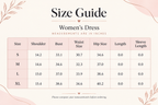 Women's dress size chart in inches