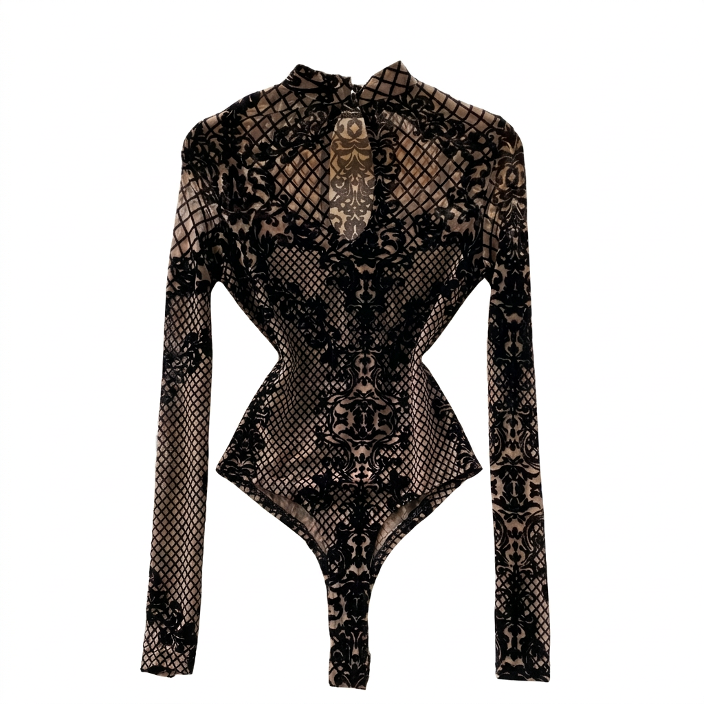 Lace garment on a plain white background