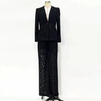 Lace Office Blazer & Pants Set – Women's 2-Piece Suit S Windia