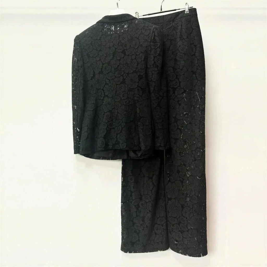 Lace Office Blazer & Pants Set – Women's 2-Piece Suit S Windia