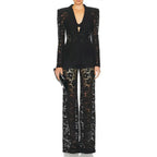 Lace Office Blazer & Pants Set – Women's 2-Piece Suit S Windia