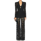 Lace Office Blazer & Pants Set – Women's 2-Piece Suit - Windia