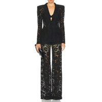 Lace Office Blazer & Pants Set – Women's 2-Piece Suit - Windia
