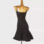 Latin Dance Dress, Silk/Cotton Blend Performance Wear Black Windia