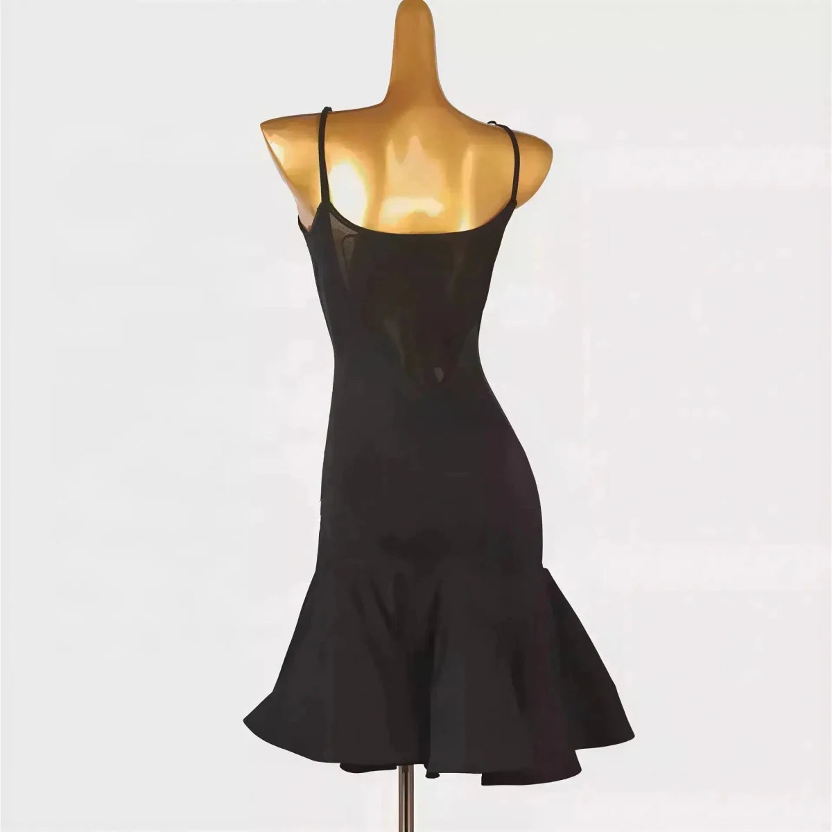 Latin Dance Dress, Silk/Cotton Blend Performance Wear Black Windia