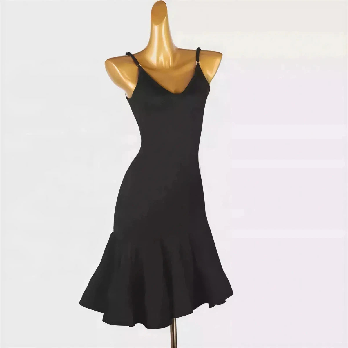 Latin Dance Dress, Silk/Cotton Blend Performance Wear Black Windia