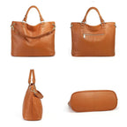 Leather Shoulder Tote Bag – Big Capacity Luxury Ladies Handbag Black Windia