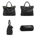 Leather Shoulder Tote Bag – Big Capacity Luxury Ladies Handbag Black Windia