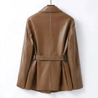 Luxurious Genuine Sheepskin Women's Leather Jacket with Waterproof & Windproof Features - Windia