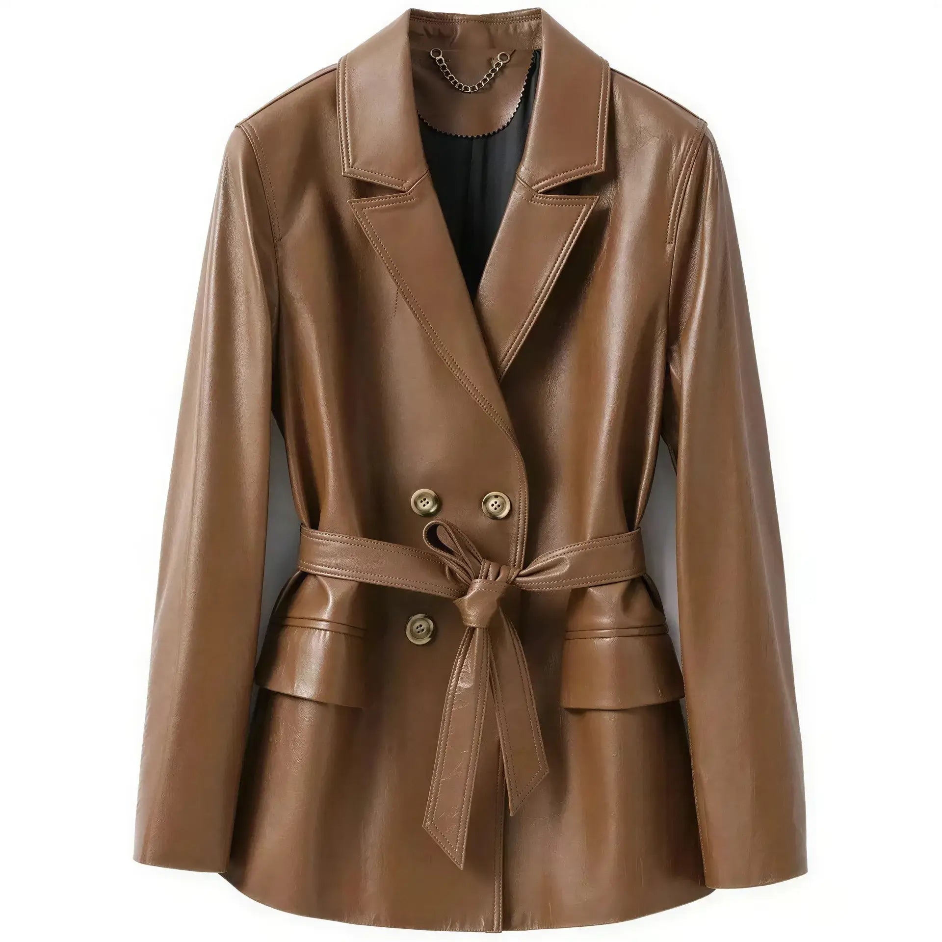 Luxurious Genuine Sheepskin Women's Leather Jacket with Waterproof & Windproof Features - Windia