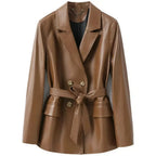 Luxurious Genuine Sheepskin Women's Leather Jacket with Waterproof & Windproof Features - Windia