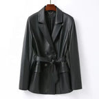 Luxurious Genuine Sheepskin Women's Leather Jacket with Waterproof & Windproof Features - Windia